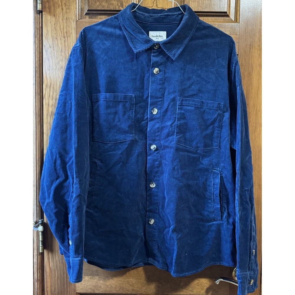 Goodfellow & Co Shirt Mens XXL Galaxy Blue Corduroy Mid-Weight Button-Down NWT